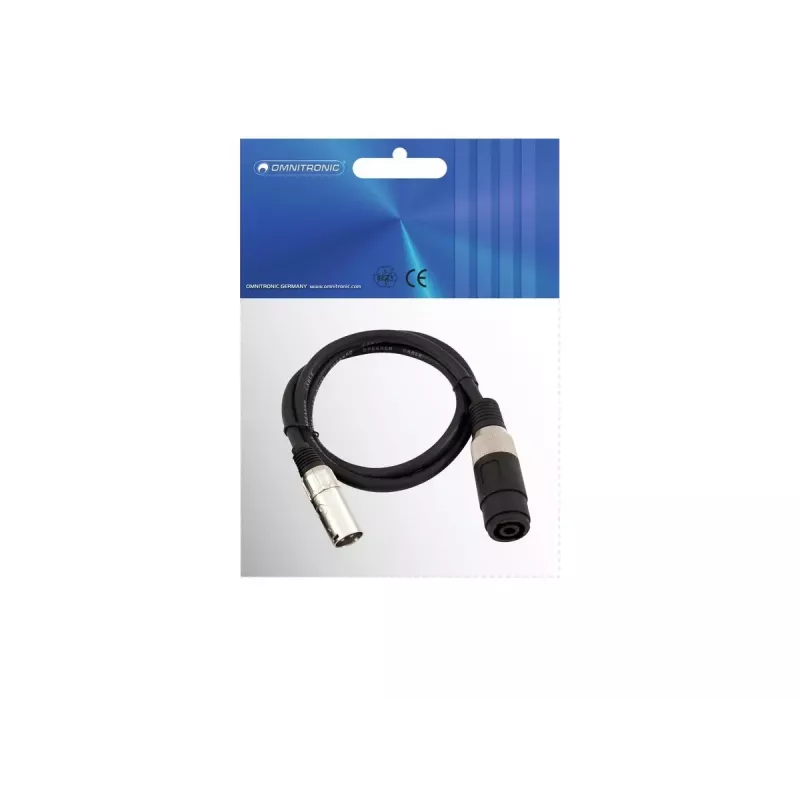 Audio cable Omnitronic 30225590 Speakon XLR 1m Black