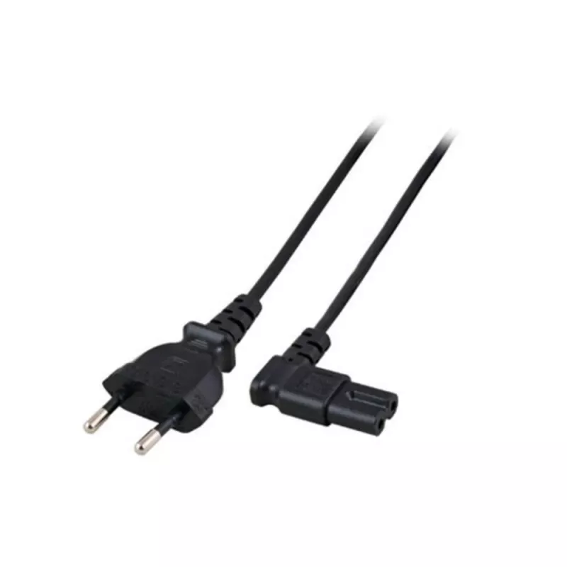 Power cord Euro male - C7 female angled left/right black 1 m ACT AK5420