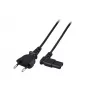 Power cord Euro male - C7 female angled left/right black 1 m ACT AK5420