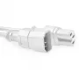 ACT Powercord C14 - C15 white 1.2 m, 1.2 m, C14 coupler, C15 coupler, 250 V, 10 A