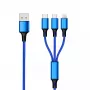 USB Cable 2GO 797151 1.5m USB B USB C/Micro-USB B/Lightning Black Blue