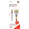 USB Cable 2GO 797152 3m USB B USB C/Micro-USB B/Lightning Black Gold
