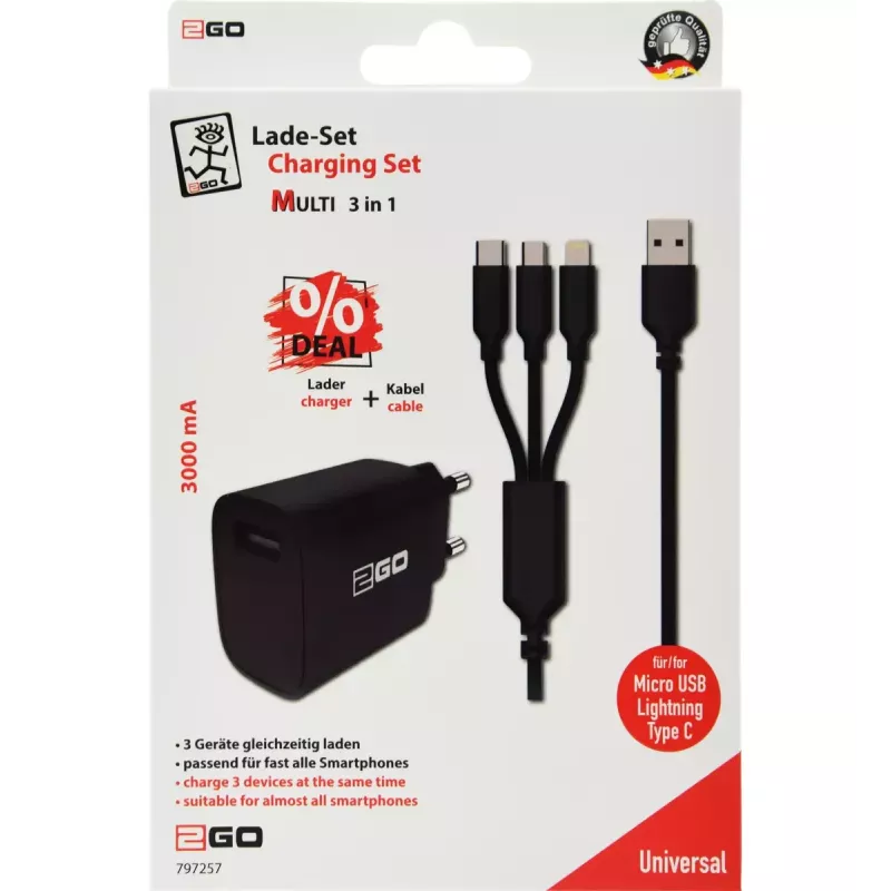 Mobile device charger 2GO 797257 Universal Black AC Indoor 5V