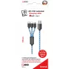 USB cable 2GO 797315 1.5m USB B USB C/Micro-USB B/Lightning Black Blue