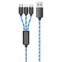 USB cable 2GO 797315 1.5m USB B USB C/Micro-USB B/Lightning Black Blue