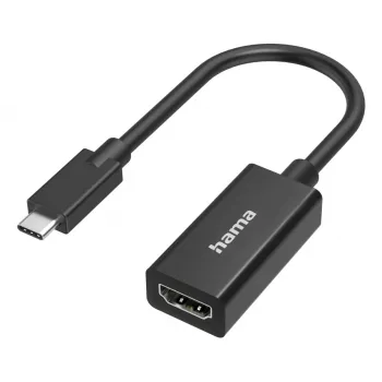 Video adapter HAMA USB-C to HDMI Ultra‑HD 4K (model 00300087) — passive connection for video/audio