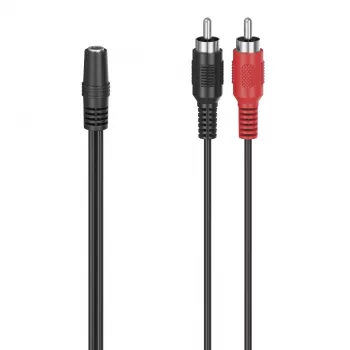 Audio cable Hama 00305040 3.5mm Female to 2 x RCA Male Black