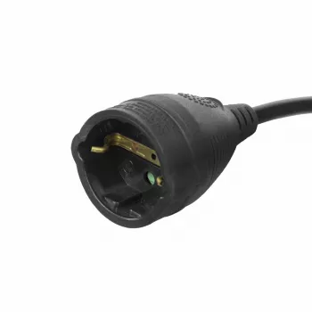 ACT Powercord extension cable CEE 7/7 male (angled) - CEE 7/7 female black 10 m
