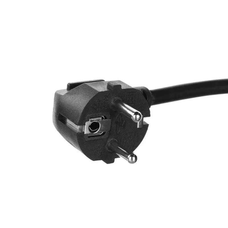 ACT Powercord extension cable CEE 7/7 male (angled) - CEE 7/7 female black 10 m