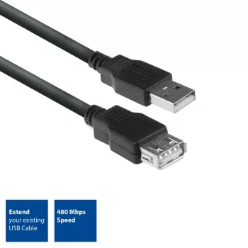 ACT USB 2.0 extension cable A male - A female 3 meters