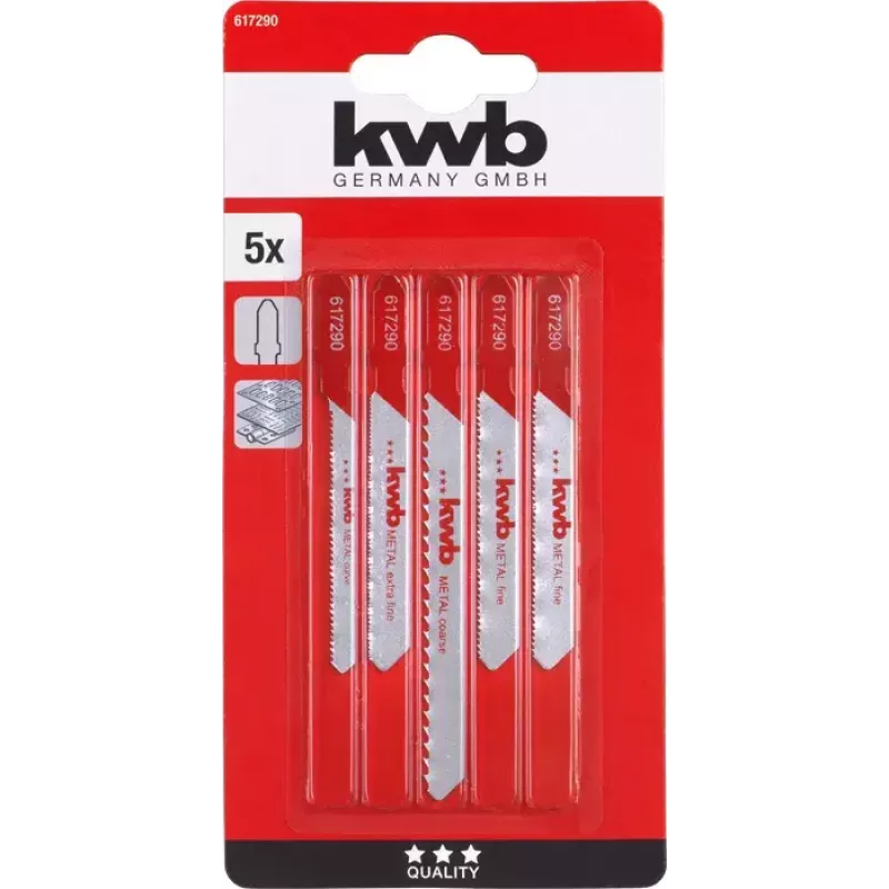 Jigsaw blade KWB 617290 High-Speed Steel HSS 5 pcs