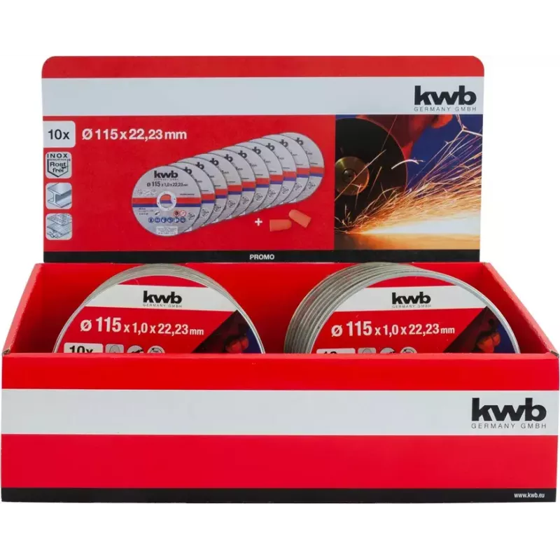 Cutting Disc Set kwb 712021 Thin Cutting Disc Flat Centre 10 pcs