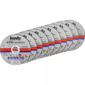 Cutting Disc Set kwb 712021 Thin Cutting Disc Flat Centre 10 pcs