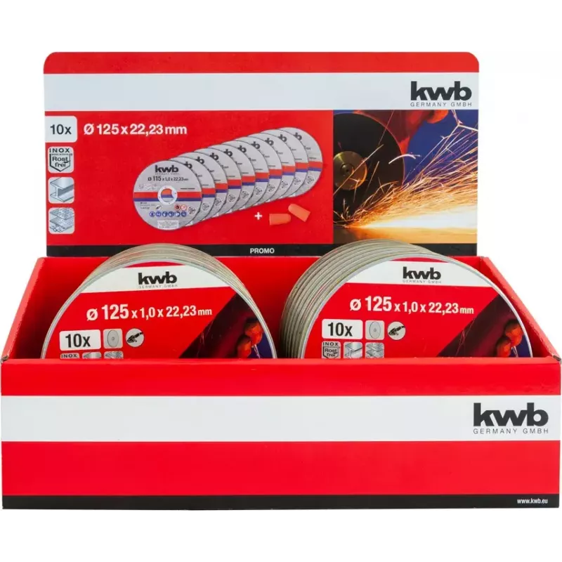 Cutting disc kwb Thin Cutting Disc Set 10 pcs Flat centre for sheet metal