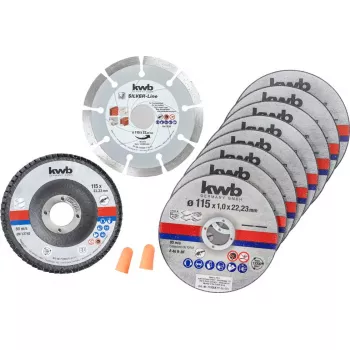 Cutting Disc KWB 712041 Starter Set 10 pcs Flat Centre for Brick Marble Steel