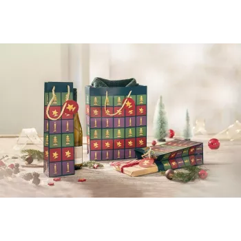 Gift wrap bag Sigel GT046 Green Red Violet 260x120x330 mm
