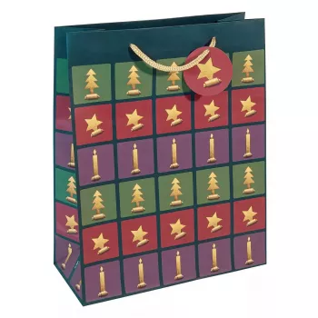 Gift wrap bag Sigel GT046 Green Red Violet 260x120x330 mm