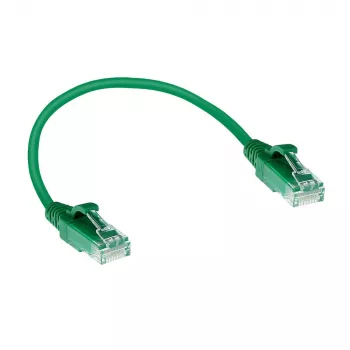 ACT Green 0.15 meter LSZH U/UTP CAT6 datacenter slimline patch cable snagless with RJ45 connectors