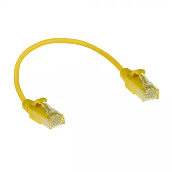 ACT Yellow 0.15 meter LSZH U/UTP CAT6 datacenter slimline patch cable snagless with RJ45 connectors