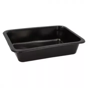 Disposable food storage container Papstar 96552 Polypropylene Black 227x178x45mm