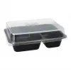 Disposable food storage container Papstar 96553 Polypropylene Black 227x178x45mm