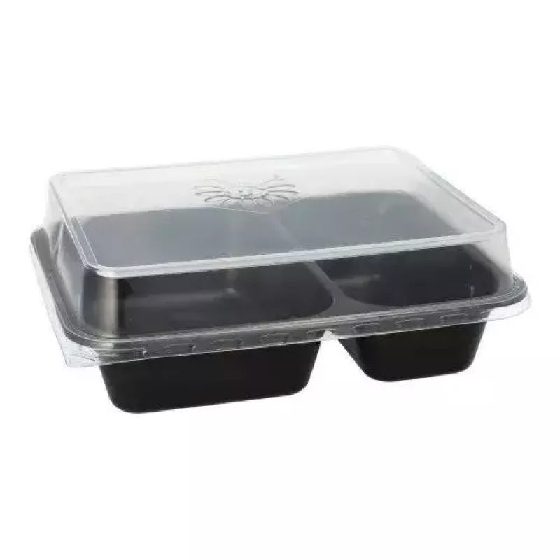 Disposable food storage container Papstar 96553 Polypropylene Black 227x178x45mm