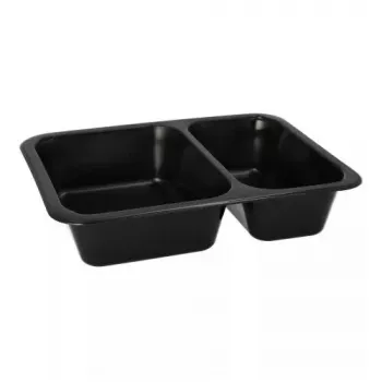 Disposable food storage container Papstar 96553 Polypropylene Black 227x178x45mm