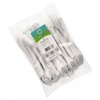 Disposable Fork Papstar 96427 Polypropylene 50 pcs White 185 mm