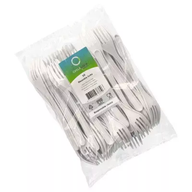 Disposable Fork Papstar 96427 Polypropylene 50 pcs White 185 mm