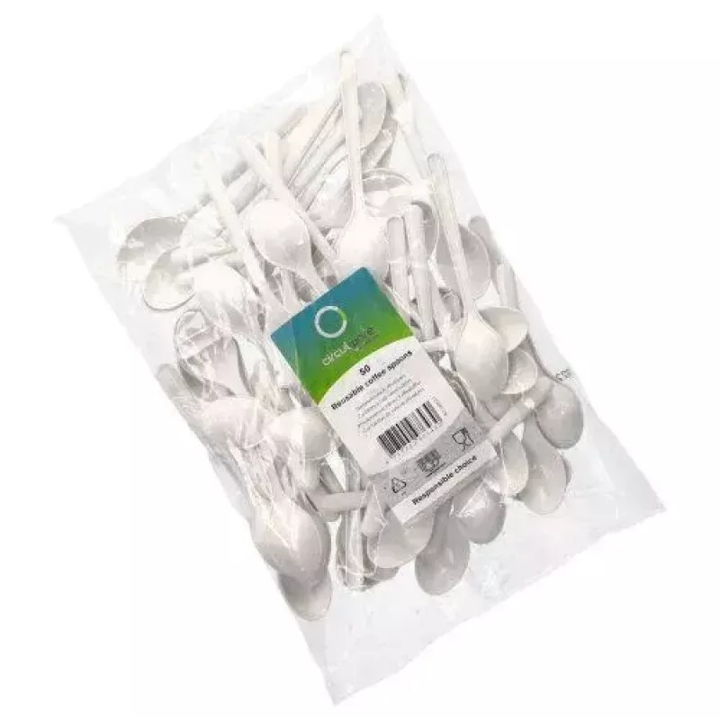 Disposable soup spoon Papstar 96434 Polypropylene White 50 pcs