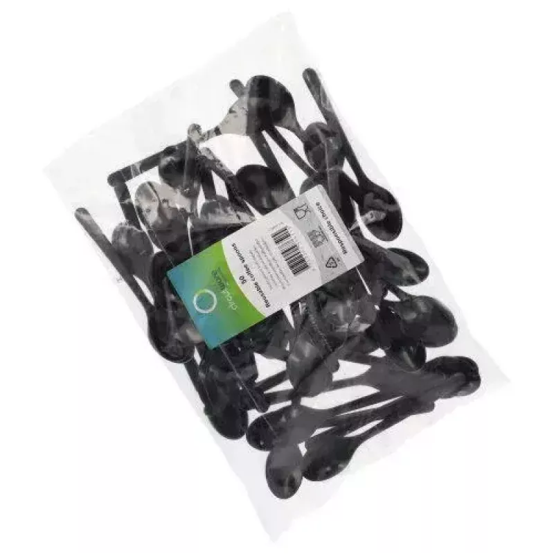 Disposable coffee spoon Papstar 96438 Polypropylene Black 50 pcs