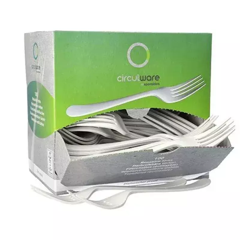 Disposable Fork Papstar 96462 Polypropylene 100 pcs White 190 mm