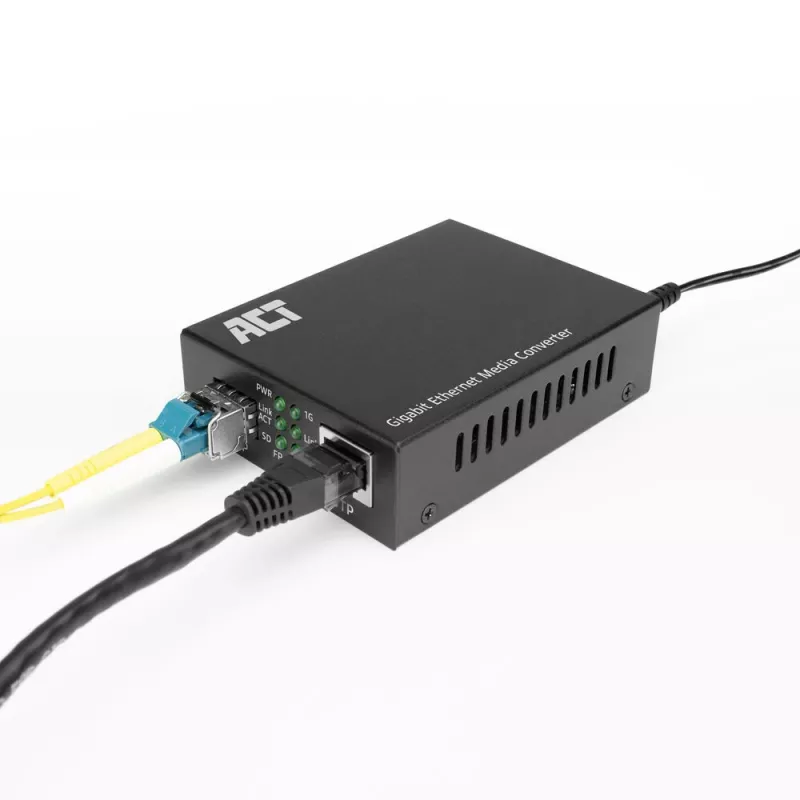 Network Media Converter ACT AC4451 1000 Mbit/s Multi-mode Single-mode Black