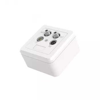 Hama 00205354 socket-outlet 2x SAT + TV + Radio White