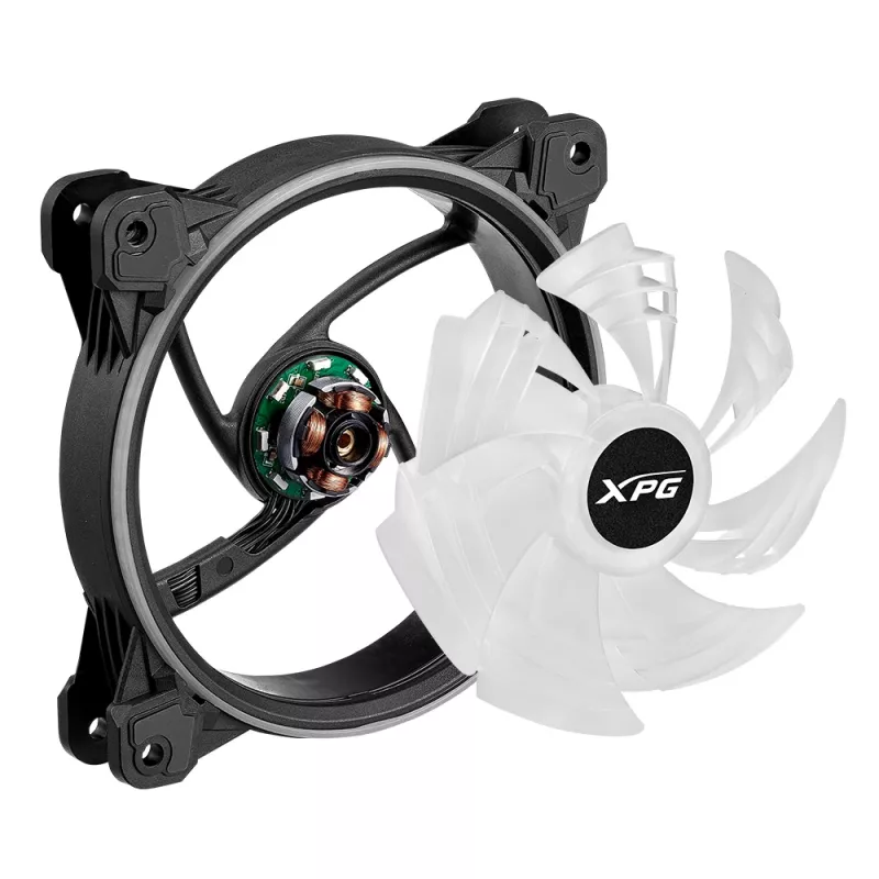 XPG HURRICANE 120 ARGB PWM Black, Fan, 12 cm, 600 RPM, 2000 RPM, Black