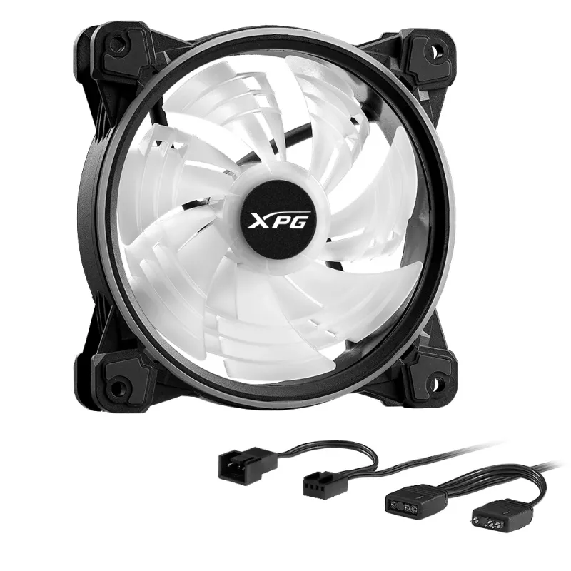 XPG HURRICANE 120 ARGB PWM Black, Fan, 12 cm, 600 RPM, 2000 RPM, Black