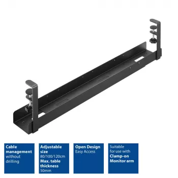 ACT Under desk extendable cable management tray with clamp mount
