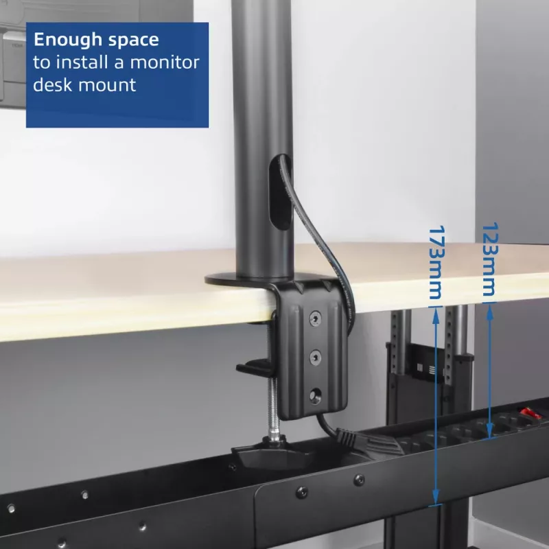ACT Under desk extendable cable management tray with clamp mount