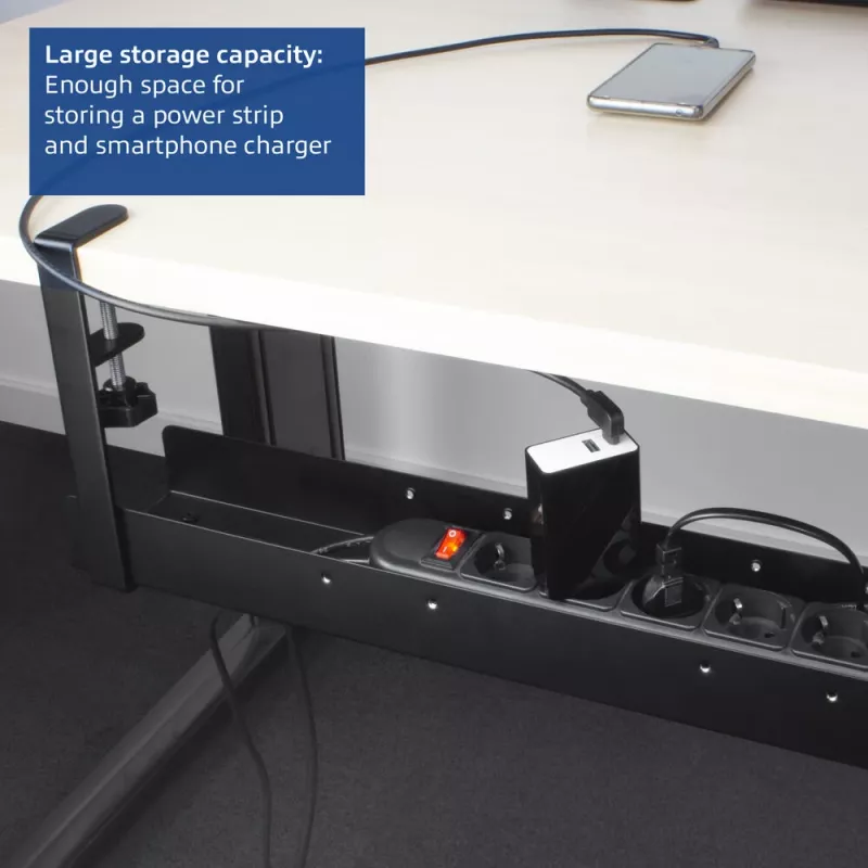 ACT Under desk extendable cable management tray with clamp mount