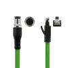 ACT Industrial 3.00 meters Sensor cable M12D 4-pin male right angled to RJ45 male, Superflex Xtreme TPE cable, shielded