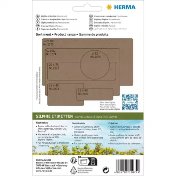 HERMA 2074 self-adhesive label Rounded rectangle Permanent Brown 52x82 mm 96 pcs