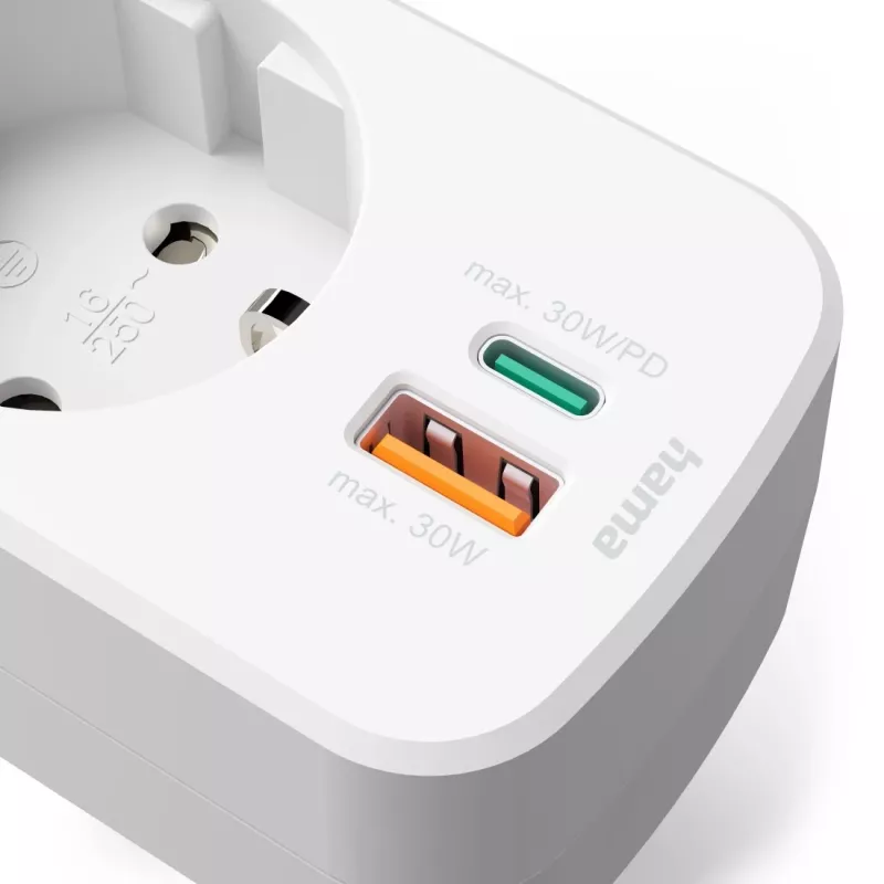 Hama 00223343 power extension 1 AC outlet(s) Indoor White
