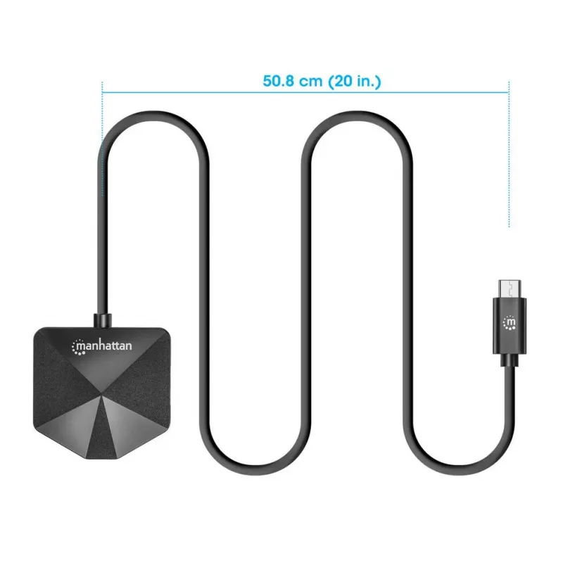 Manhattan USB-C & USB-A Combo Dock/Hub, Ports (4): USB-A (x2) and USB-C (x2), 5 Gbps (USB 3.2 Gen1 aka USB 3.0), Angled Shape for Easy Port Access, USB powered (no external power supply required)