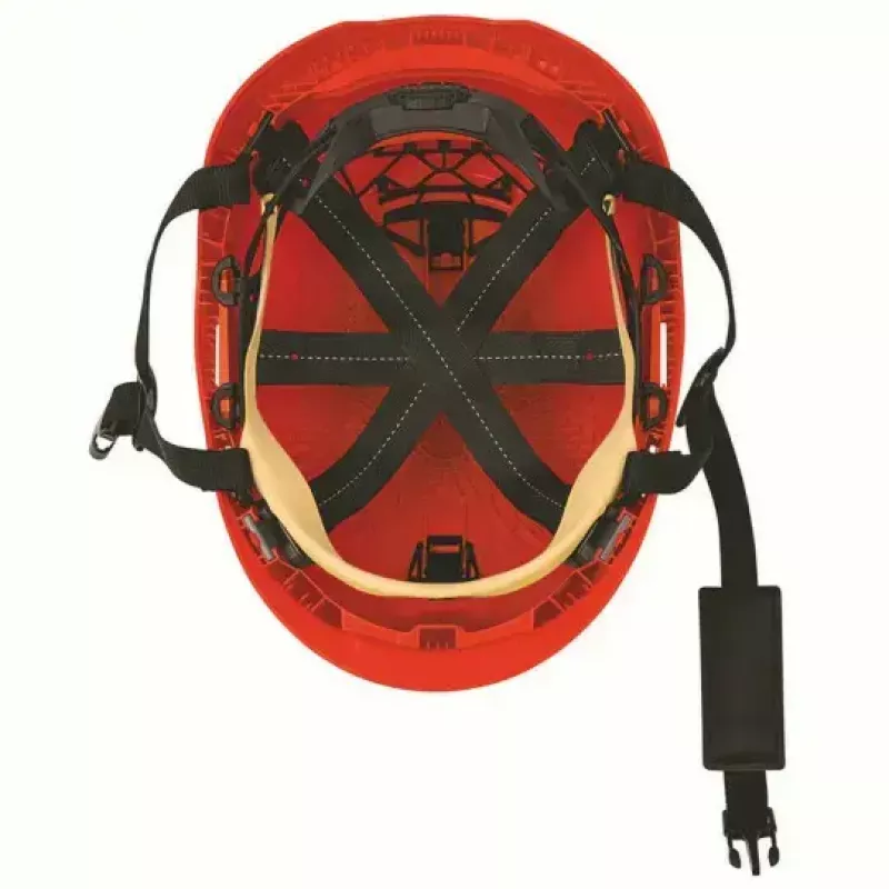 Safety headgear UVEX 9731333 — HDPE plastic, red, adjustable 51–65 cm