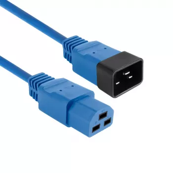Power cord ACT C20–C21 IEC60320 blue 1 m, 250 V, 16 A