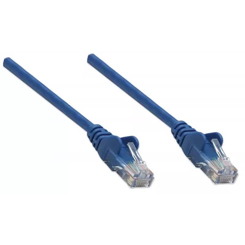 Intellinet Network Patch Cable, Cat6, 5m, Blue, CCA, U/UTP, PVC, RJ45, Gold Plated Contacts, Snagless, Booted, Lifetime Warranty