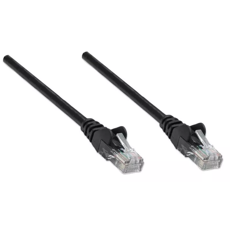 Intellinet Network Patch Cable, Cat5e, 7.5m, Black, CCA, U/UTP, PVC, RJ45, Gold Plated Contacts, Snagless, Booted, Lifetime Warranty