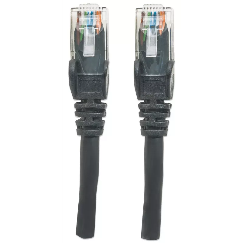 Intellinet Network Patch Cable, Cat6, 1.5m, Black, CCA, U/UTP, PVC, RJ45, Gold Plated Contacts, Snagless, Booted, Lifetime Warranty