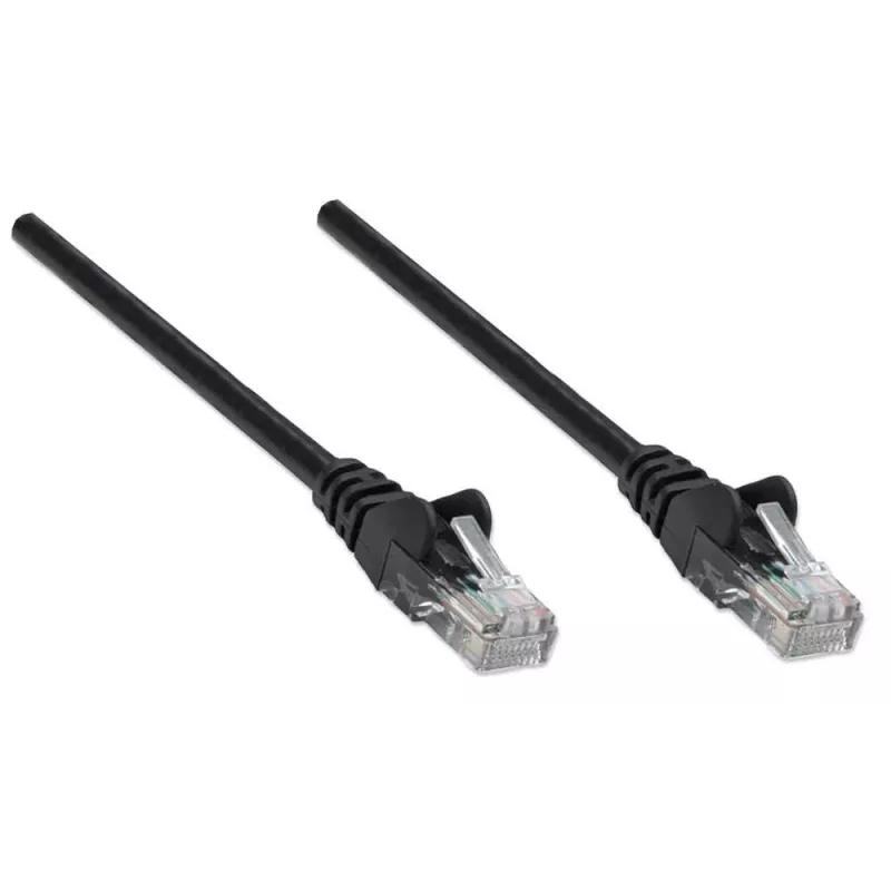 Intellinet Network Patch Cable, Cat5e, 3m, Black, CCA, U/UTP, PVC, RJ45, Gold Plated Contacts, Snagless, Booted, Lifetime Warranty