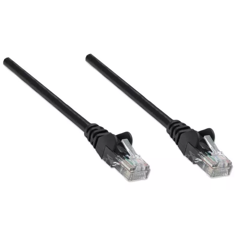 Intellinet Network Patch Cable, Cat5e, 2m, Black, CCA, U/UTP, PVC, RJ45, Gold Plated Contacts, Snagless, Booted, Lifetime Warranty